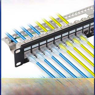 超五类24口直通网络配线架配件六类48口免打模块化单元机柜理线架