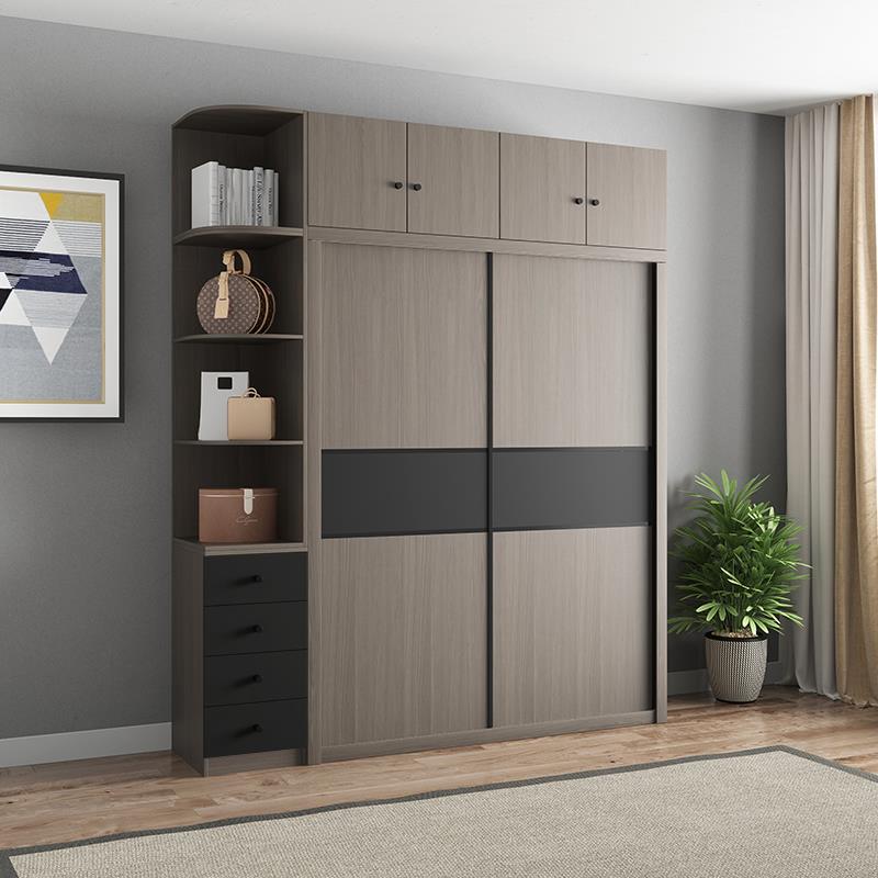 衣柜简约现代移门衣橱柜子出租房用衣柜家用卧室北欧推拉门大衣柜