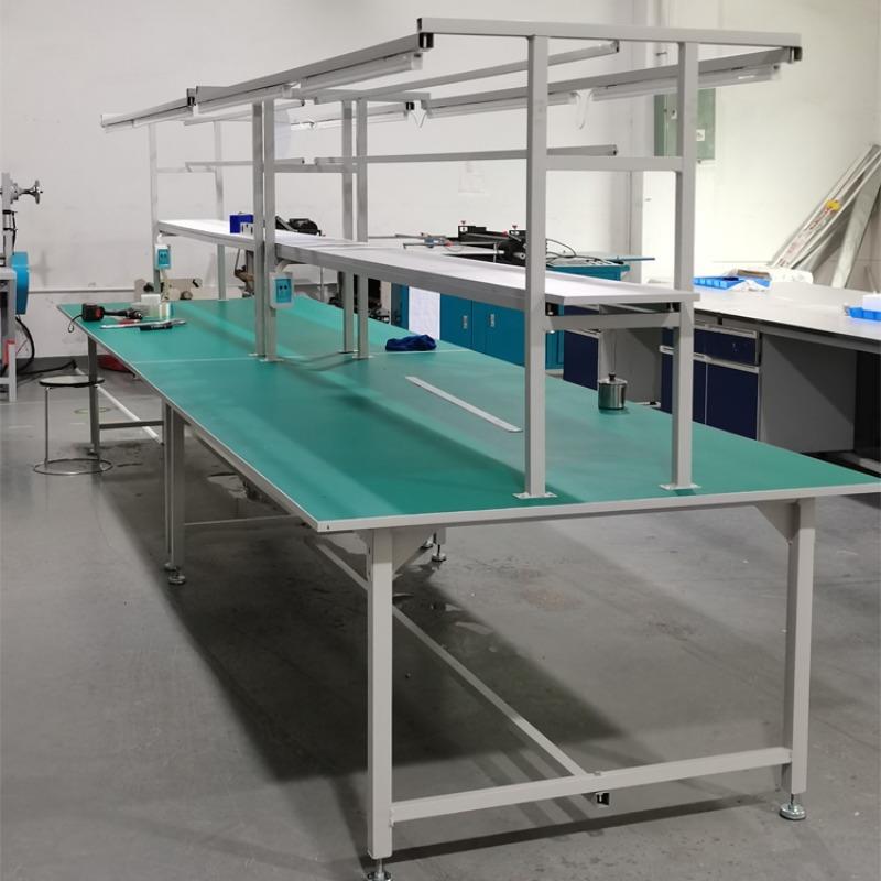 防静电工作台双面工厂车间装配生产插件带灯流水线双层桌子操作台