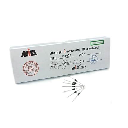 1N4007 In4007直插式麦克风整流二极管1A/1200V铜英尺45 52 58英