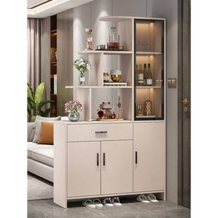 奶油风格实木入口柜鞋柜综合客厅酒柜屏风隔断柜入口门入口装饰柜