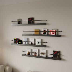 网红铁艺书报架商业办公书刊架客厅挂墙书架展示架装饰画置物架