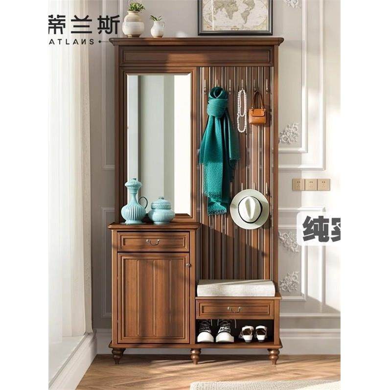 纯实木美式覆古定制客厅隔断柜落地玄关柜衣帽架换鞋凳一体间厅柜,住宅家具,门厅/玄关柜/玄关架,淘宝优惠券,粉丝福利购,淘宝优惠卷