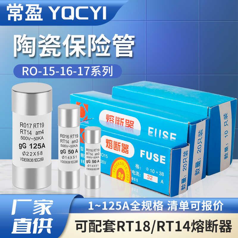 RO15熔断器10*38陶瓷保险丝管1A6A10A16 32A熔芯RT18 RT14 R016