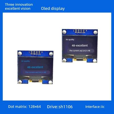 1.3寸OLED显示屏 128*64点阵 4针 SH1106驱动 IIC接口 oled模块