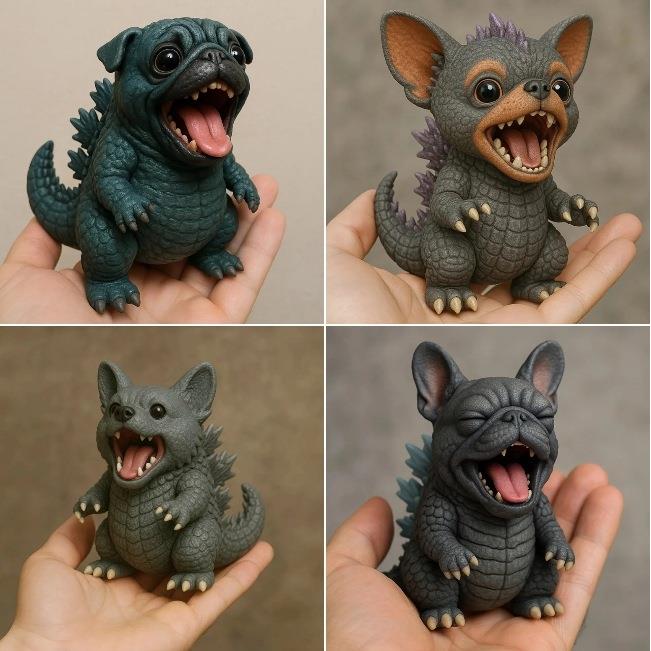 跨境新款Monster Dog Figurine怪物狗动物雕像家居花园装饰品礼物