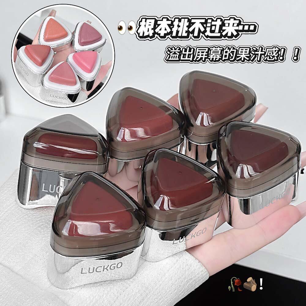 韩系正品银镜三角腮红胭脂清透韩女力道自然显色裸装膏状便携