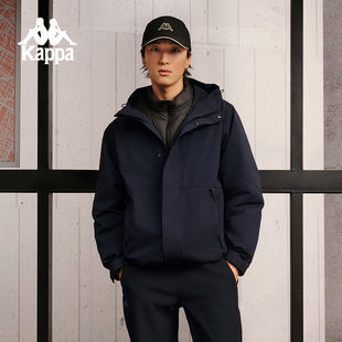 Kappa卡帕背靠背三合一羽絨服防潑水防風(fēng)運(yùn)動(dòng)外套保暖防寒服男士