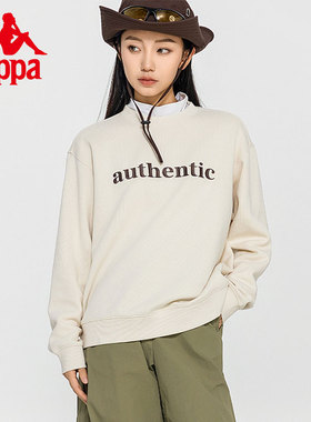 Kappa卡帕套头衫2024新款女运动卫衣字母长袖圆领上衣K0E22WT70