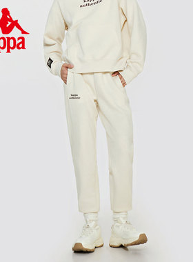 Kappa卡帕针织休闲裤2024新款女字母运动裤简约小脚卫裤K0E22AK70