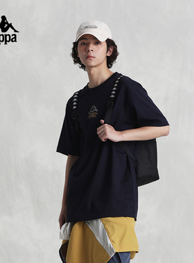 Kappa卡帕复古短袖2024新款男女夏运动休闲T恤字母半袖K0EW2TD21