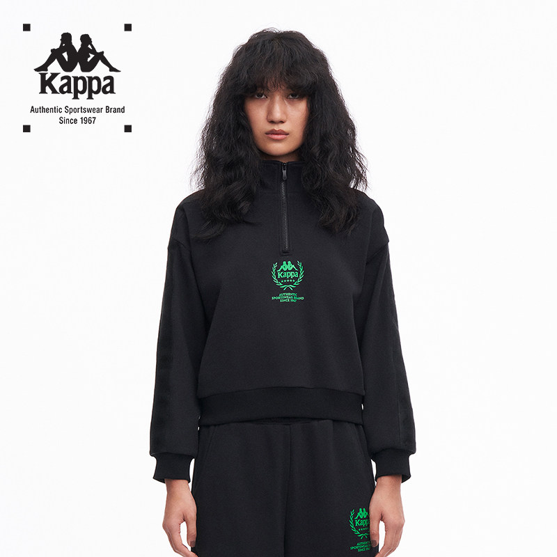 Kappa运动时装系列卡帕运动卫衣紫色运动服套装之卫衣套头长袖