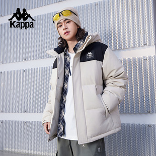 防風(fēng)防潑水工裝 Kappa卡帕背靠背新款 連帽運動羽絨服保暖防寒服男