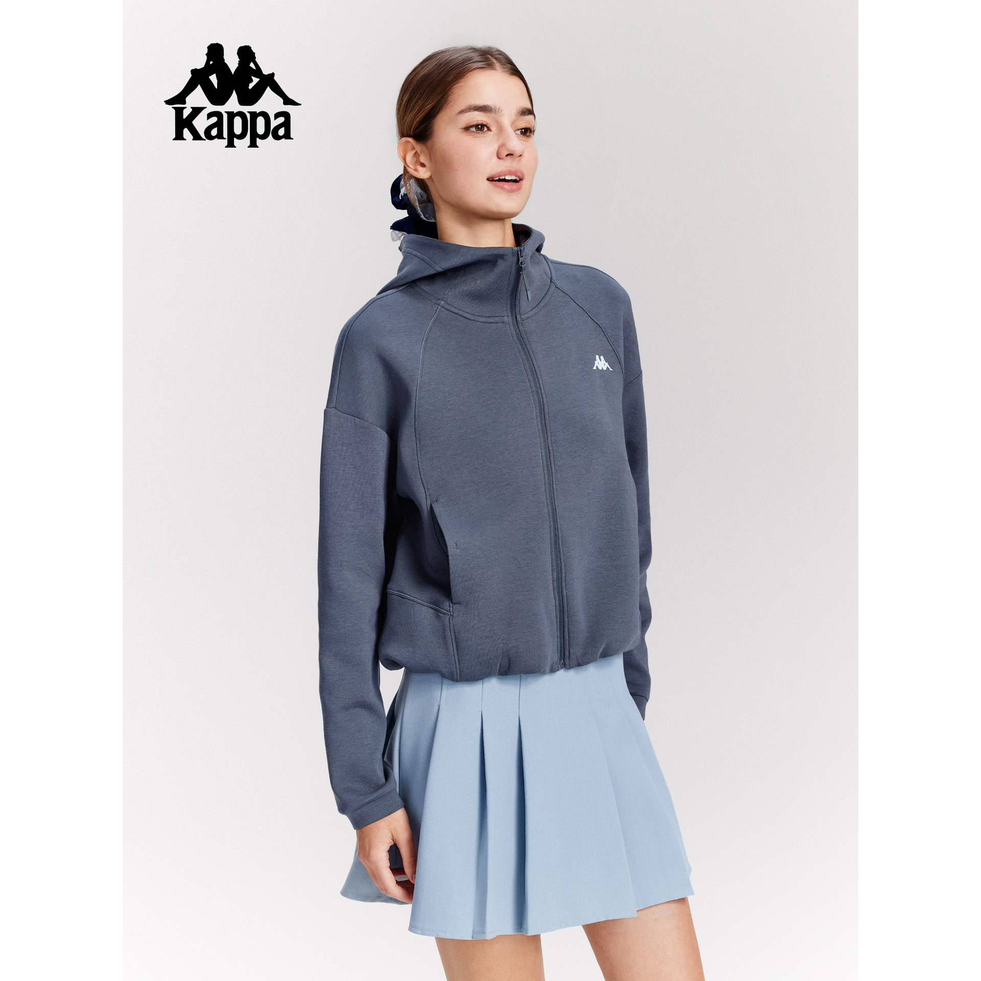 Kappa卡帕针织开衫连帽运动外套