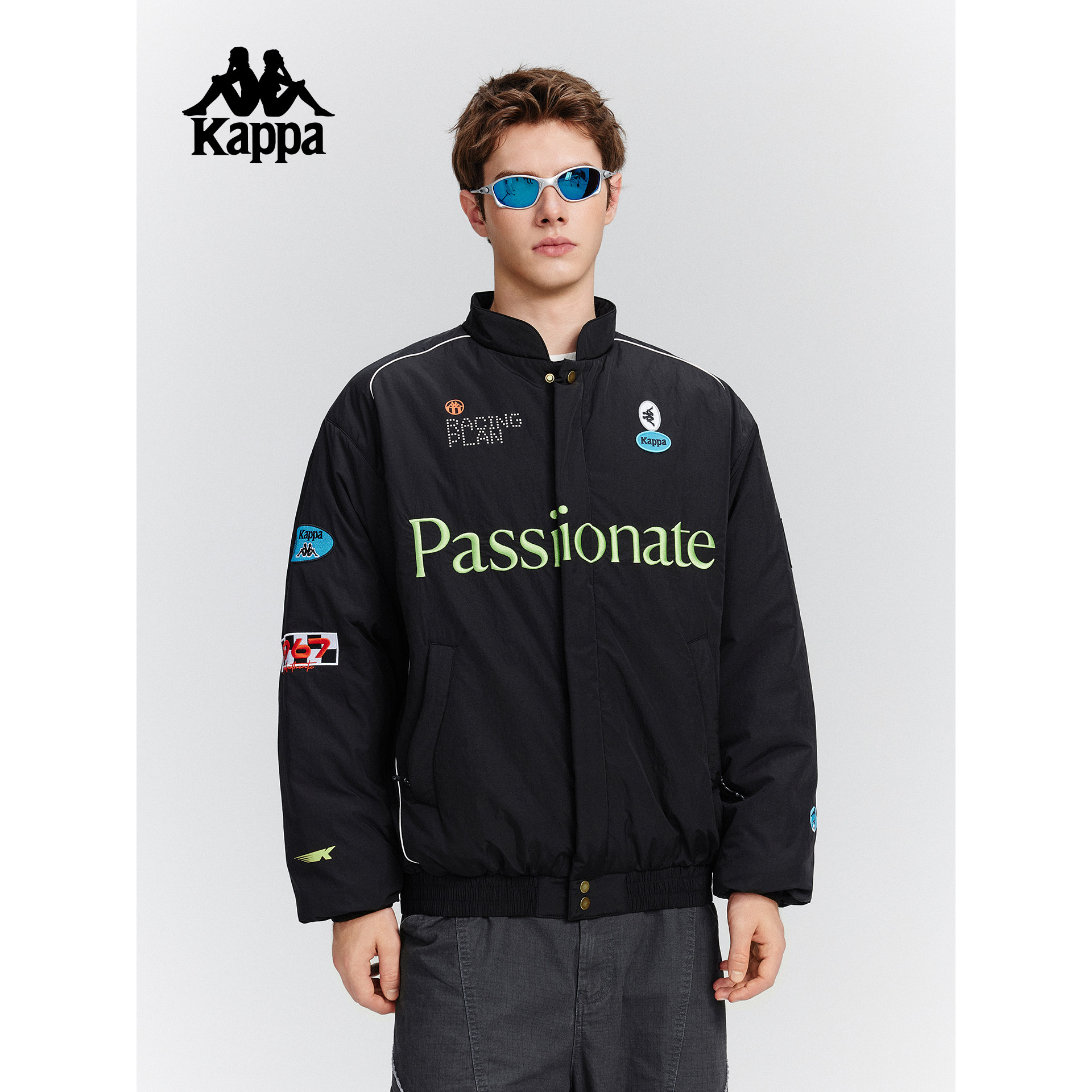 Kappa卡帕背靠背2025新款秋季运动棉服男保暖加厚赛车服外套女士