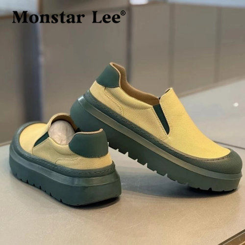 Monstar Lee网红爆款男鞋秋季新款透气拼色一脚蹬懒人鞋舒适软底