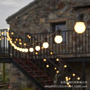 G50球泡灯夜市户外防水跑马灯 饰氛围灯串 圣诞新年小串灯露营地装