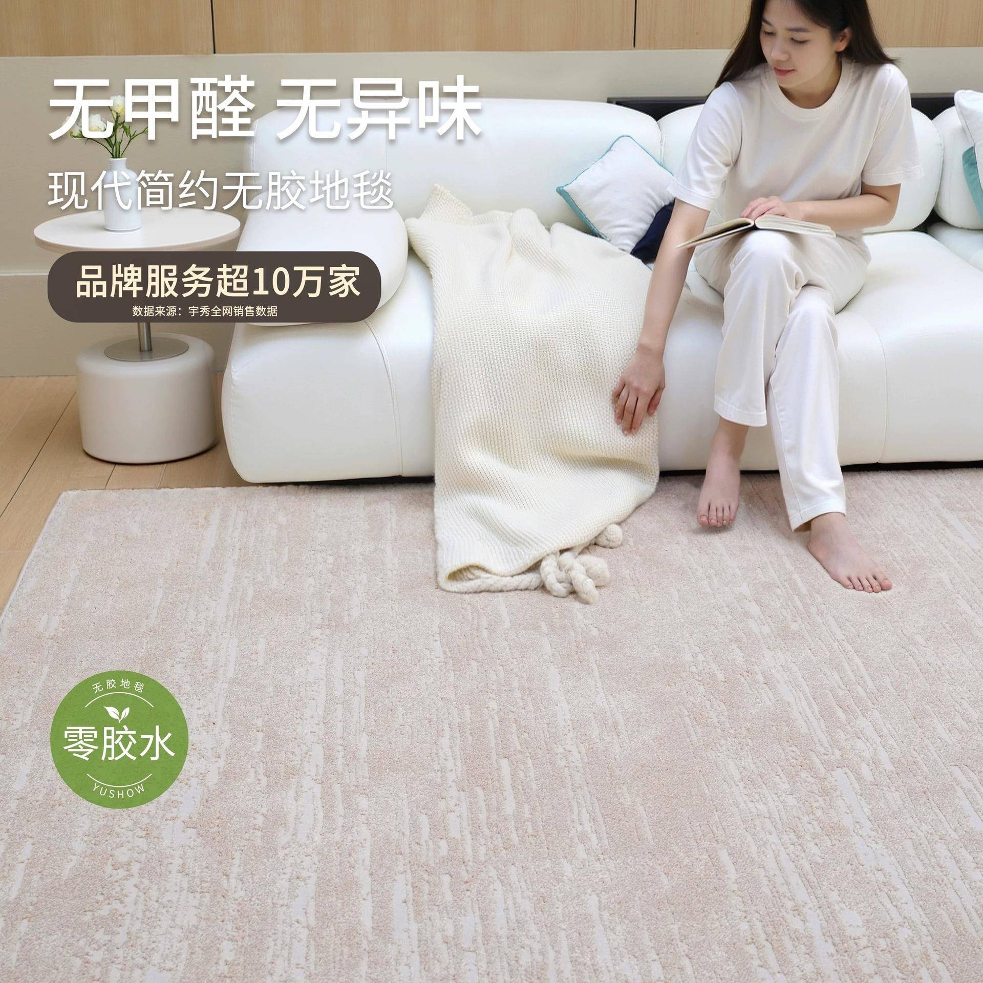 无胶防水防污地毯客厅免洗可擦无甲醛简约轻奢高级感沙发地毯卧室