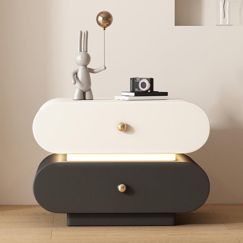 意式轻奢网红实木床头柜卧室小型极简约现代高级感床边收纳置物架