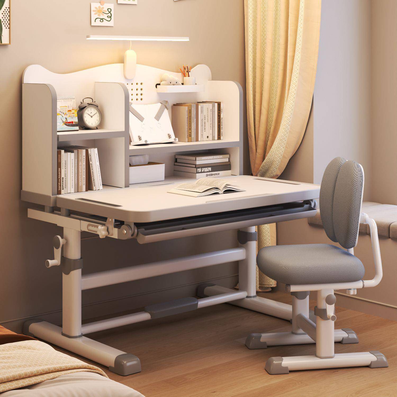 书房成套书桌儿童学习桌中小学生家用专用写字桌可升降课桌椅套装