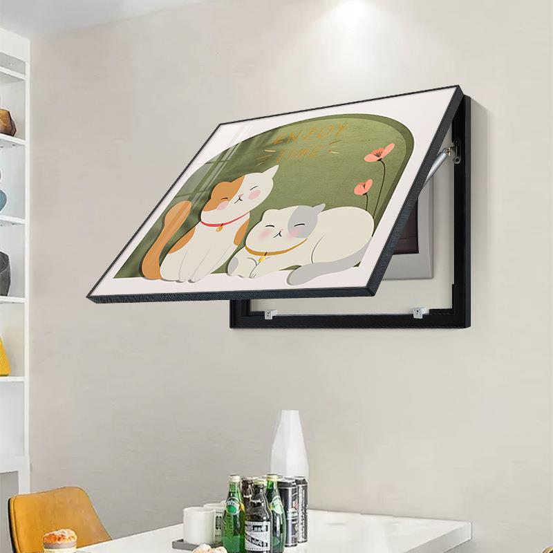 现代北欧免萌宠猫咪配电箱盖板挂画餐厅高级感电表箱盒遮挡装饰画