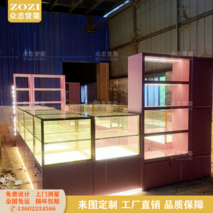 商场珠宝柜饰品柜珍珠项链翡翠首饰展示柜中庭中岛架银饰烤漆矮柜