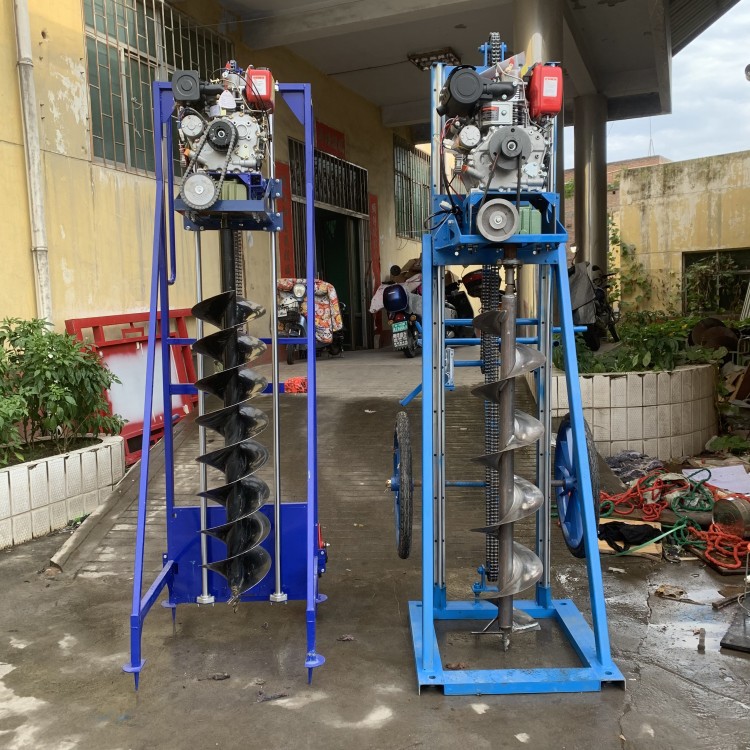 山地光伏钻孔机 斜坡太阳能地基引孔打桩机 小型便携式柴油打洞机