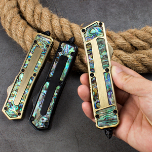 微技术圣甲虫鲍贝锌铝合金刀鞘户外求生便携工具EDC刀套收藏