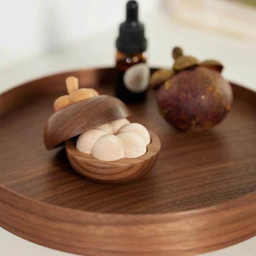 小山竹香薰香氛小摆件黑胡桃实木质创意扩香木家用无火香薰扩香器