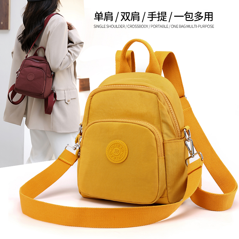 牛津布双肩包女小包夏天轻便旅x行2021新款帆布迷你单肩背包女防