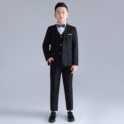 胖童西装套装儿童主持人礼服男童十岁生日男孩小西服大Y童演出服