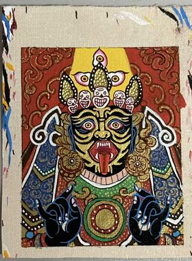 【不是手绘赔十倍】西藏手绘唐卡扎基拉姆药师佛男士唐卡吊坠高端