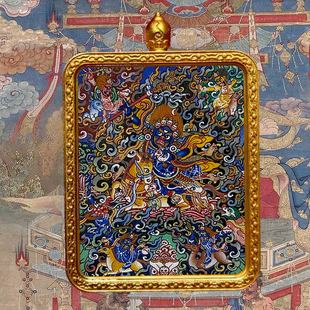 西藏纯手绘唐卡吊坠扎基拉姆绿度母大黑天文殊菩萨普贤菩萨本命佛