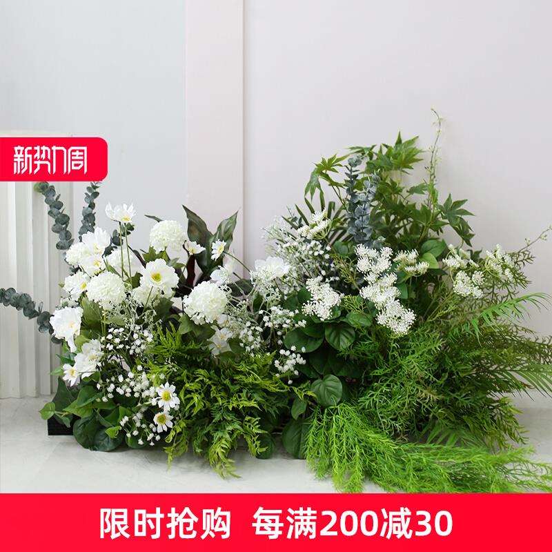 仿真花草植物软装造景花槽花箱隔断绿植庭院餐厅奶茶店摆放花艺