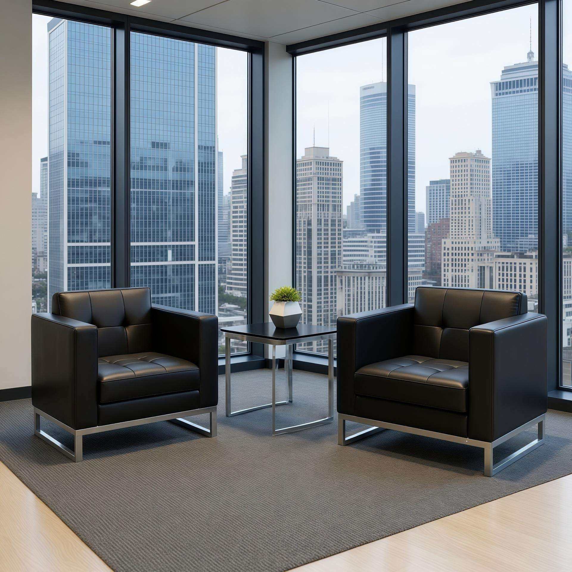 黑色沙发皮质办公室客户接待休息室公司小型两个单人沙发中间茶几,电子元器件市场,其它元器件,淘宝优惠券,粉丝福利购,淘宝优惠卷