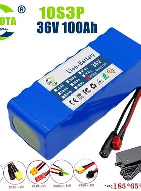 36V 100Ah 18650电池组10S3P 内置15A BMS 250W-500W 42V充电器