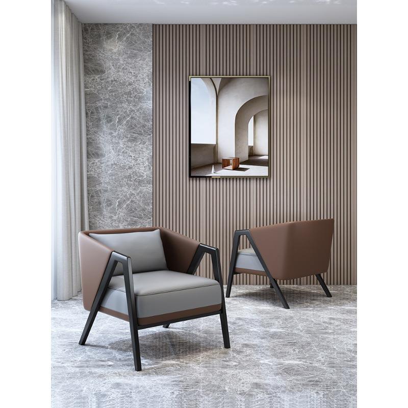 轻奢单人售楼部谈判桌椅简约阳台民宿客房前台会客接待洽谈沙发椅