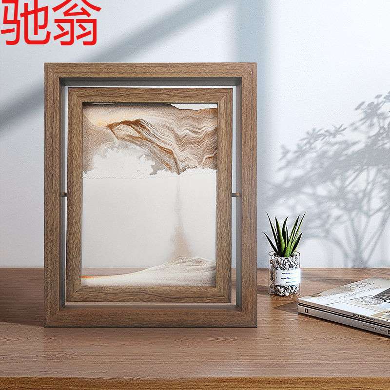 E4C厂家直销流沙画客厅摆件 创意玻璃3d立体沙漏画装饰家居艺术礼图片