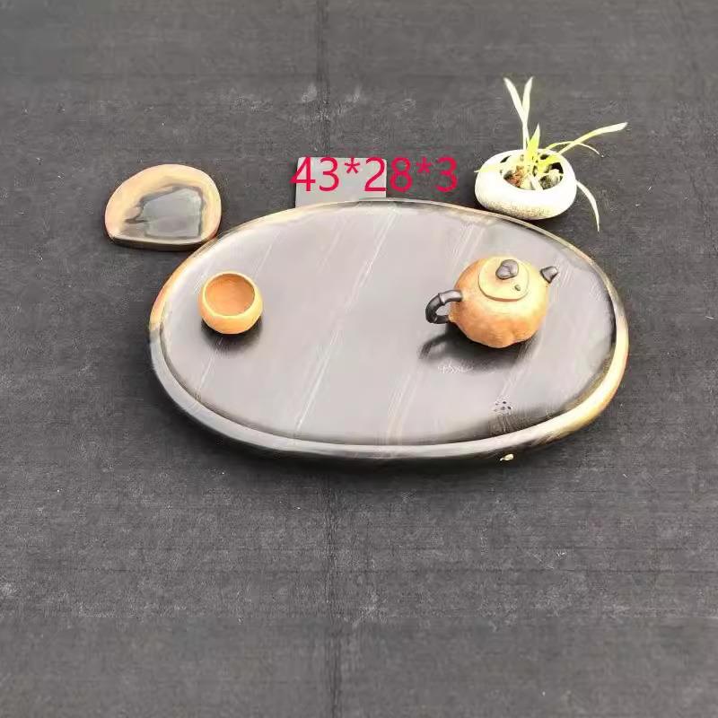 歙砚石材料素面实用田园风新中式茶盘整块原石高档家用茶海端