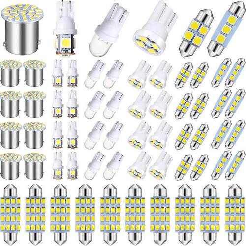 跨境汽车LED组合套装70PCS T10示宽灯 双尖阅读灯 牌照灯室内灯