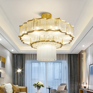 新中式客厅灯别墅工程样板间酒店大堂宴会厅餐饮包厢灯具水晶吊灯