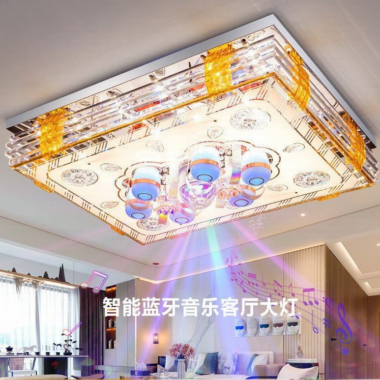2024新款智能蓝牙七彩水晶吸顶灯