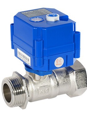 KLD20S微型缩径内外丝直通电动球阀 二通阀 铜阀全通径水阀浮球