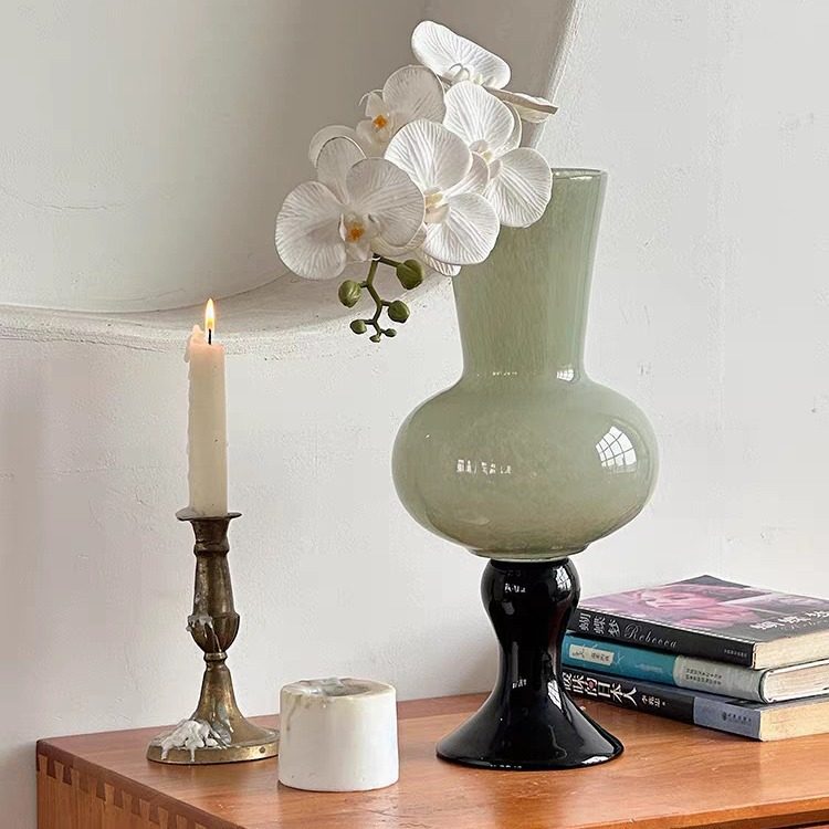 批发中古玻璃花瓶 绿色高脚法式高级感花器 花插可混批,电子元器件市场,电线扎带/束线带,淘宝优惠券,粉丝福利购,淘宝优惠卷