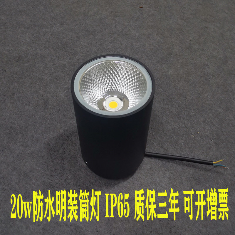 防水明装筒灯圆形可调光超薄吊装Led射灯雨棚色温可选批发