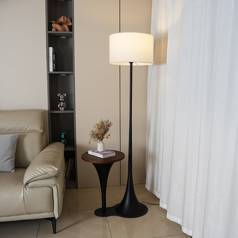 客厅落地灯卧室床头柜感轻奢氛围北欧现代式沙发置物架台灯一体