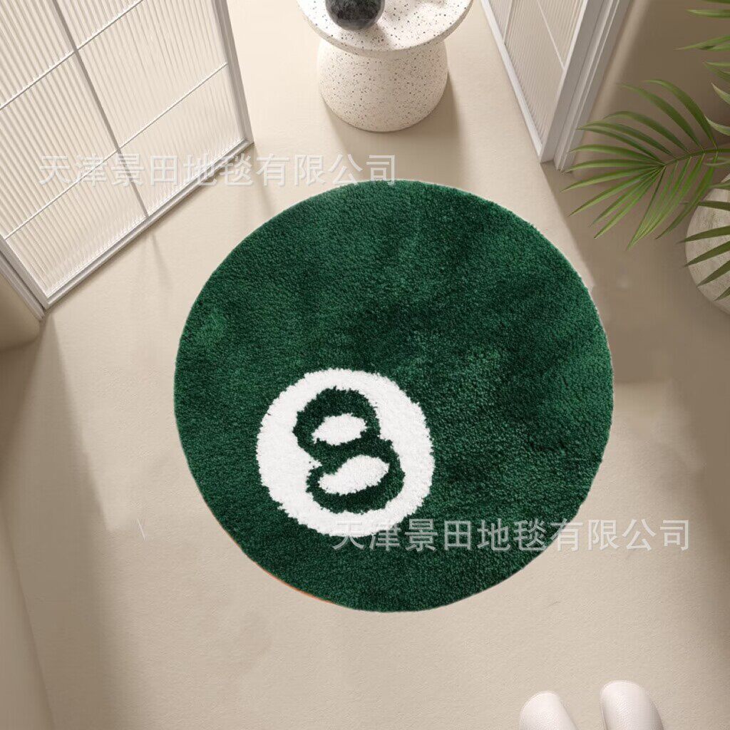 简约绿色8号植绒地毯客厅沙发茶几地垫书房卧室床边耐脏防滑垫子