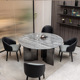 餐桌家用小户型现代简约轻奢简约吃饭桌子圆形大理石餐桌椅组合
