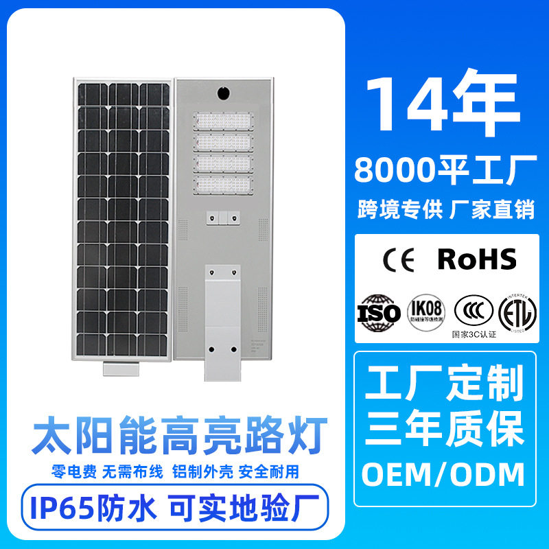 定制LED户外智能光控太阳能路灯