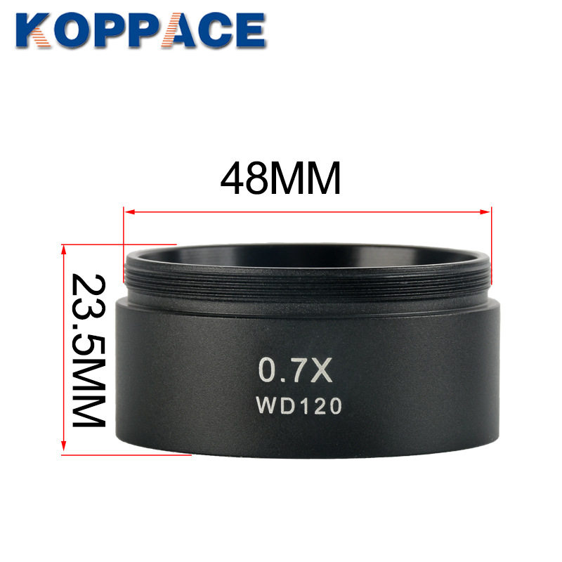 批发0.7X/WD120mm立体显微镜辅助物镜48mm安装接口120mm工作距离